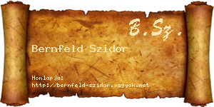 Bernfeld Szidor névjegykártya